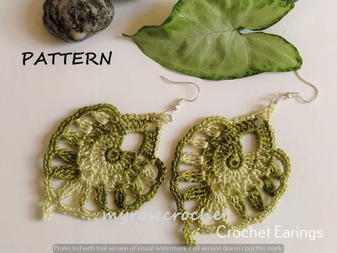 Crochet patterns free-Crocheting for Beginners: 20 Simple Earring Patterns Crochet Terminology, Crochet Leaf, Beau Crochet, Pattern Leaf, Earrings Pattern, Crochet Jewelry Patterns, Crochet Earrings Pattern, Crochet Leaves, Dangler Earrings