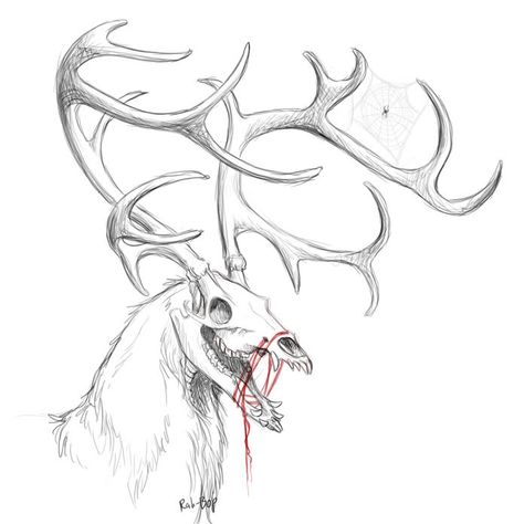 Concept 5: Skull Mask | The Endless Forest Deer Skull Reference, Creepy Deer, Deer Skull Mask, Deer Monster, Deer Skull Drawing, Forest Mask, Deer Skull Art, Creepy Drawings, Deer Tattoo