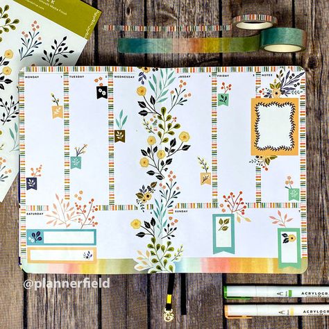 Archer And Olive, Amy Tangerine, Cactus Stickers, Spring Is In The Air, Autumn Stickers, Bujo Inspiration, Bullet Journal Spread, Bullet Journal Layout, Bible Art Journaling