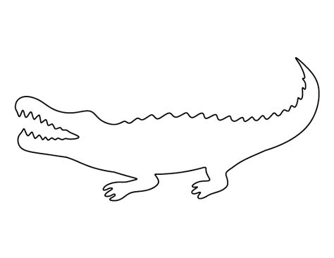 Alligator pattern. Use the printable pattern for crafts, creating stencils, scrapbooking, and more. Free PDF template to download and print at http://patternuniverse.com/download/alligator-pattern/. Alligator Outline, Alligator Drawing, Doodle Template, Draw Zentangle, Coloring Crafts, Animal Outline, Alligator Pattern, Animal Templates, Didgeridoo