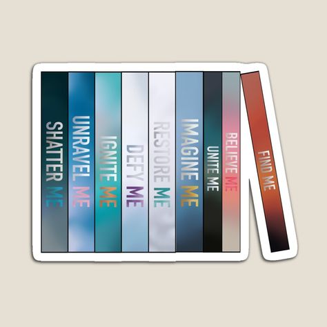 Get my art printed on awesome products. Support me at Redbubble #RBandME: https://www.redbubble.com/i/magnet/Shatter-Me-Series-Books-Spines-by-AveryBMS/163862625.TBCTK?asc=u Shatter Me Stickers Printable, Shatter Me Cover, Shatter Me Stickers, Shatter Me Series Books, Trout Painting, Books Stickers, Kindle Stickers, Book Stickers, Series Books