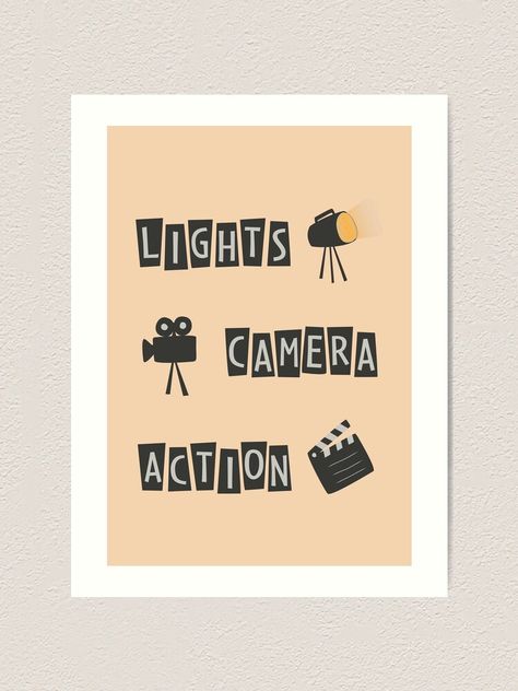 Light Camera Action, Buy Lights, Action Quotes, Movie Art Print, Hollywood Poster, Old Hollywood Movie, Action Images, Diy Props, Cinema Art