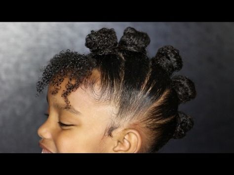 Bantu Bun Hawk Curly Hair Tutoral for Kids - http://blackhairinformation.com/video-gallery/bantu-bun-hawk-curly-hair-tutoral-kids/ Bantu Knot Mohawk, Mohawk Curly Hair, Bun Hawk, Bantu Knot Hairstyles, Bantu Knot, Kids Curly Hairstyles, Kids Video, Curly Hair Photos, Hair Knot