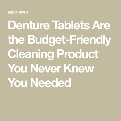 Unclog Sink, Denture Cleaner, Dentures, Cleaning Ideas, Useful Life Hacks, You Never Know, Budget Friendly, Chemicals, Knowing You