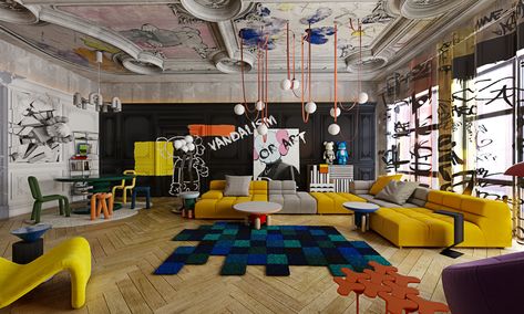 Pop Art Office, Airbnb Interior, Condo Interior Design, Condo Interior, Interior Design School, Business Center, Loft Apartment, Dream Apartment, Space Decor