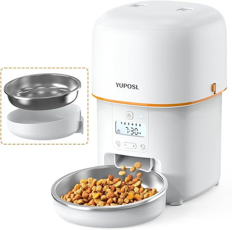 Yuposl Automatic Cat Feeders - 8cup/68oz Cat Food Dispenser Easy to Use, Timed Automatic Pet Feeder with Over 180-day Battery Life, 1-6 Meals Dry Food Programmable Portion Control Also for Dogs Cat Food Dispenser, Automatic Cat Feeder, Automatic Feeder, Support Wall, Food Dispenser, Cat Feeder, Dog Feeder, Pet Feeder, Cat Feeding