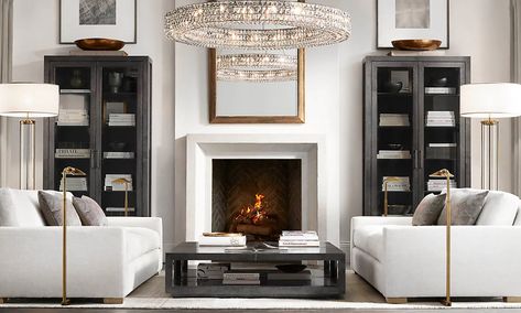 Living Room Restoration Hardware, Rh Living Room, Restoration Hardware Living Room, Ideas Decoracion Salon, Modern Classic Living Room, Restoration Hardware Style, Living Room Design Inspiration, Living Room With Fireplace, Living Room Inspo