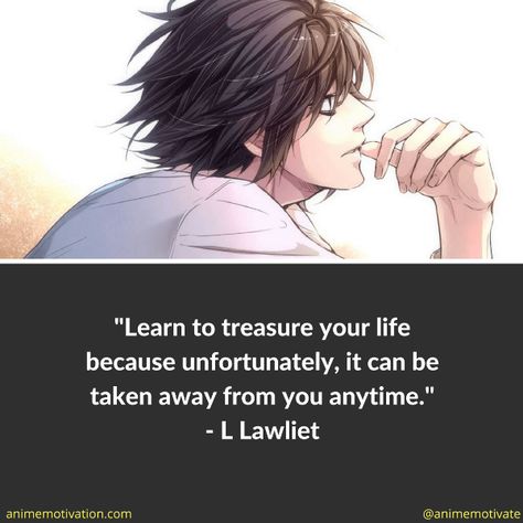 Lawliet Quotes, Deathnote Quotes, Quotes From Anime, Best Anime Quotes, Provoking Quotes, Thingsaboutboyfriends, Anime D, L Quotes, Manga Quotes