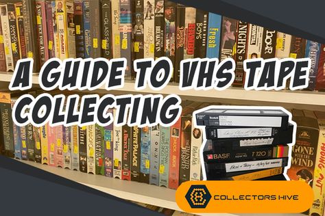 A Guide to VHS Tape Collecting Vhs Storage Ideas, Vhs Display Ideas, Vhs Organization Ideas, Vhs Collection Display, Vhs Art, Vhs Storage, Vhs Tapes Aesthetic, Vhs Display, Stack Of Vhs Tapes