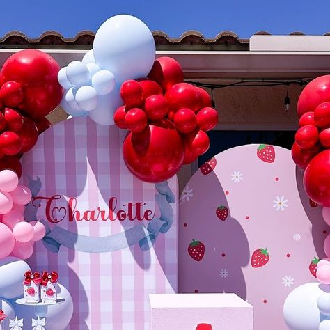 Melissa Betancourt on Instagram: "Strawberry party 🍓 #strawberry #strawberryparty🍓 #strawberries🍓 #strawberries #kidspartyideas #kidspartydecor #celebration #miamiparty #miamiparties" Miami Party, Strawberry Shortcake Birthday, Strawberry Party, Kids Party Decorations, Strawberry Shortcake, Birthday Ideas, First Birthdays, Balloons, Birthday Party