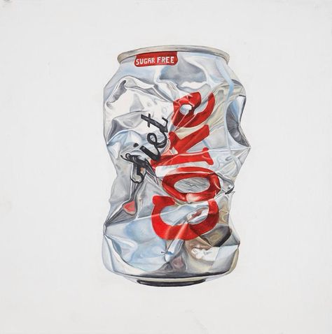 Crushed Coke Can Crushed Can Aesthetic, Coke Can Art, Crushed Can Art, Coke Can Aesthetic, Crushed Can Drawing, Crushed Coke Can, Diet Coke Can, Coke Can, Coke Cans