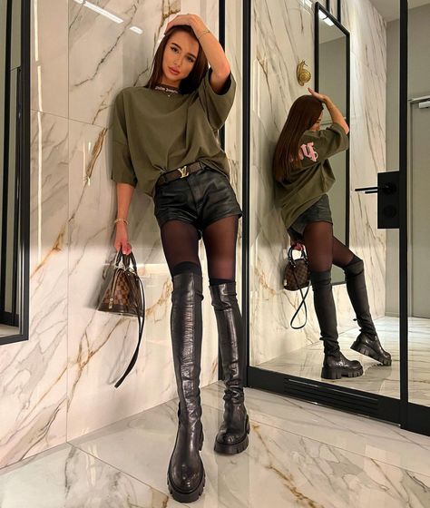 All Posts • Instagram Fold Over Boots Outfit, Thigh High Boots Flat, Fold Over Boots, High Boots Outfit, Boots Outfit, Thigh High Boots, Thigh High, Fold Over, Thigh Highs