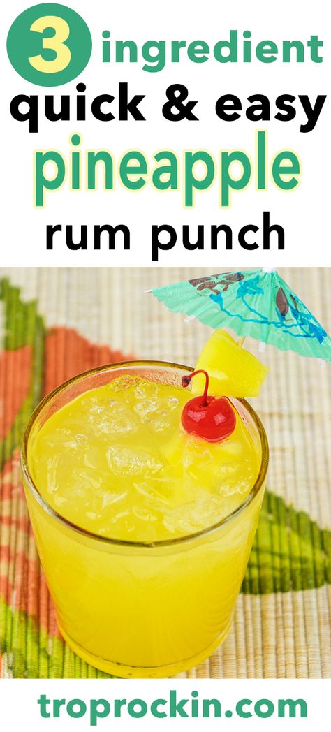 Pineapple And Rum Drinks, Rum Drinks With Pineapple Juice, Pineapple Rum Punch For A Crowd, Coctails Recipes Pineapple Juice, Pineapple Rum Punch Recipes, Pineapple Juice Cocktails Rum, Pineapple Juice Drinks Alcohol, Pineapple Jungle Juice, Drinks With Pineapple Rum