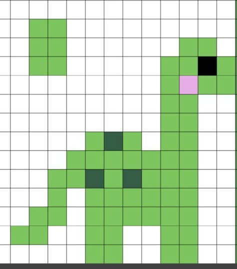 Pixel Art Dinosaur, Square Drawing, Melt Beads Patterns, Easy Perler Beads Ideas, Tiny Cross Stitch, Easy Pixel Art, Pixel Art Templates, 8bit Art, Perler Bead Templates