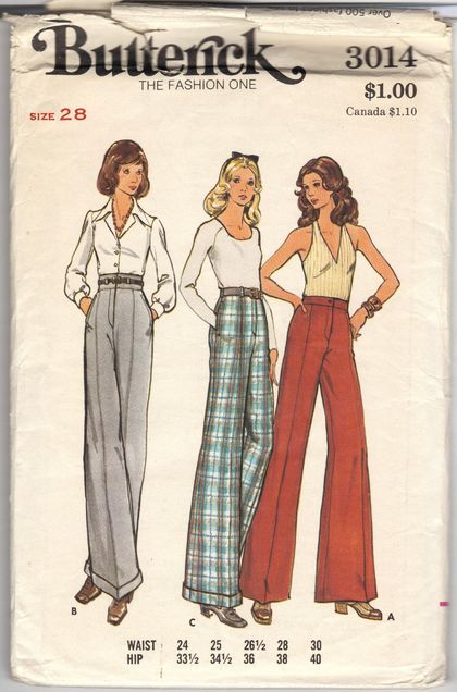 3014 A 001 1970s Fashion Magazine, 70s Fashion Drawing, 70s Fashion Magazine, Wide Leg Pants Pattern, Patron Vintage, Retro Sewing Patterns, 70s Inspired Fashion, Diy Vetement, Pants Sewing Pattern