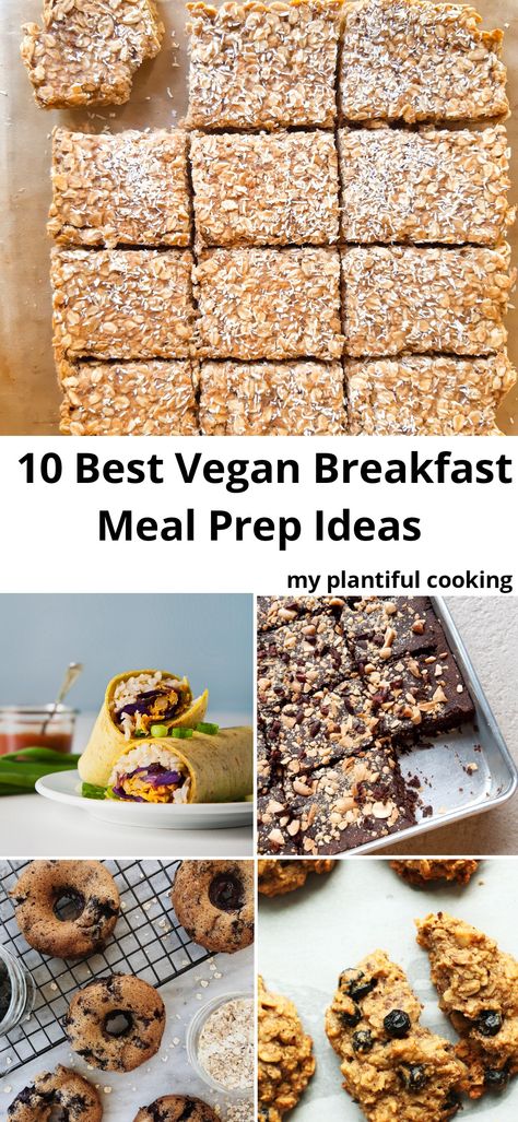 Vegan Breakfast Make Ahead, Vegan Breakfast To Go, Vegan Breakfast Prep, Vegan Make Ahead Breakfast, Make Ahead Vegan Breakfast, Vegan Breakfast Meal Prep, Wfpb Breakfast, Vegan Banana Nut Muffins, Breakfast Meal Prep Ideas