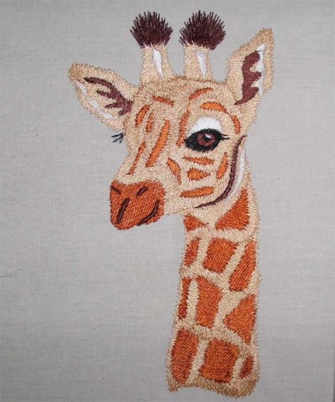 Giraffe Embroidery, Embroidered Giraffe, Stick Design, Mexican Embroidery, Animal Embroidery Designs, Unique Embroidery, Sewing Embroidery, Cute Embroidery, Animal Embroidery