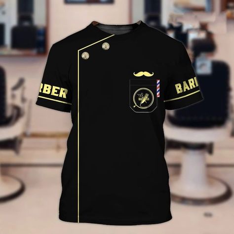 Men's popular t-shirt Barber Clothing, Male Tshirt, Barber Man, Oversize Casual, Shopping Places, Short Sleeve Pullover, Men Tops, Printed Sleeves, Cool Tees