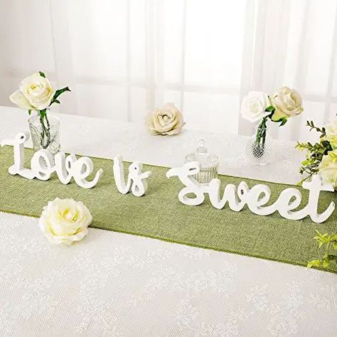 Love Is Sweet Table Decor Hollow Love Sign Wooden Love Is Sweet Sign for Dessert Table Freestanding Love Wood Sign Love Is Sweet Signs Wooden Letter Love Table Top for Wedding Shelf (White) 40 Wedding Anniversary, Amazon Wedding Decor, Bridal List, Sweet Table Ideas, Vintage Romance Wedding, Love Is Sweet Sign, Cupcake Bar, Fall In Love Bridal Shower, 2023 Decor