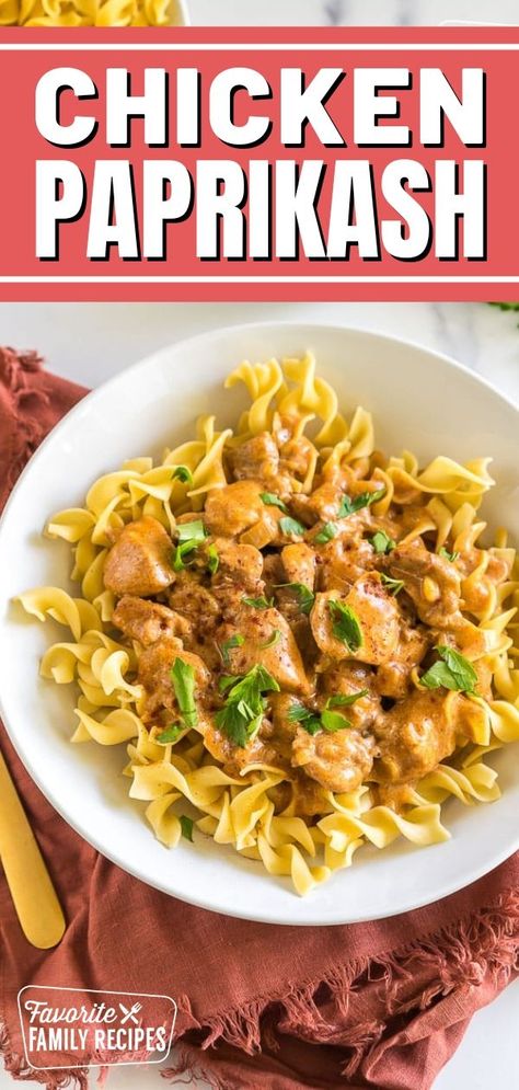 This Chicken Paprikash recipe is here to satisfy your cravings and bring warmth to your soul. Tender chicken, bathed in a savory and creamy sauce, is generously ladled over a bed of velvety egg noodles. This delectable dish, utilizing both boneless chicken breasts and thighs, can be on your table in just about an hour, making it an ideal choice for busy weeknights. Chicken Thigh Recipes With Noodles, Pasta With Chicken Thighs, Chicken Thighs Pasta Recipes, Chicken Thigh With Pasta Recipes, Chicken With Egg Noodles Recipes, Chicken Egg Noodles, Chicken Thigh Boneless Recipes, Chicken Egg Noodles Recipes, Egg Noodles And Chicken