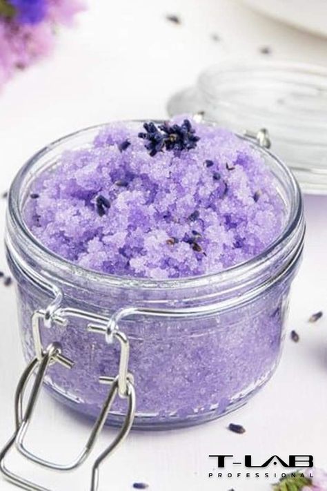 #healthandbeautyecosystem It‘s time for some DIY Lavender sugar body scrub! Ingredients: 2 cups Sugar 1/2 cup coconut oil 2 teaspoons lavender buds 20 to 25 drops drops lavender essential oil Mica powder for colour (optional) Instructions: Soften coconut oil in the microwave. Combine sugar and coconut oil in a large bowl. Stir. Add lavender buds, lavender essential oil, mica powder. Package in air-tight containers. #diy #homemade #body #scrub #bodyscrub #sugal #lavender Easy Diy Body Scrub, Lavender Scrub, Lavender Body Scrub, Body Scrub Homemade Recipes, Scrub Coconut, Sabun Mandi Cair, Diy Sugar Scrub Recipe, Diy Body Scrub Recipes, Lavender Sugar