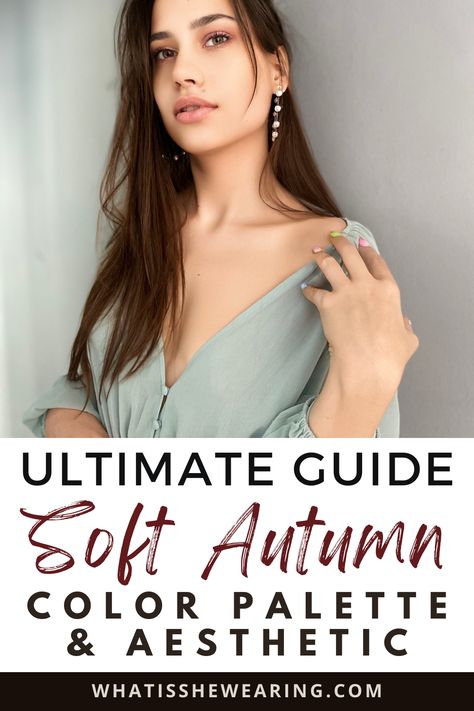 Soft Autumn: Everything You Need To Know For A Soft Autumn Color Season & Soft Autumn Aesthetic Soft Autumn Color Palette Clothes, Soft Autumn With Gray Hair, Soft Autumn Summer Capsule, Red Hair For Soft Autumn, Soft Autumn Outfits Casual, Soft Classic Soft Autumn, Soft Autumn Makeup Palette, Soft Autumn Outfits For Summer, Soft Autumn Outfits Inspiration