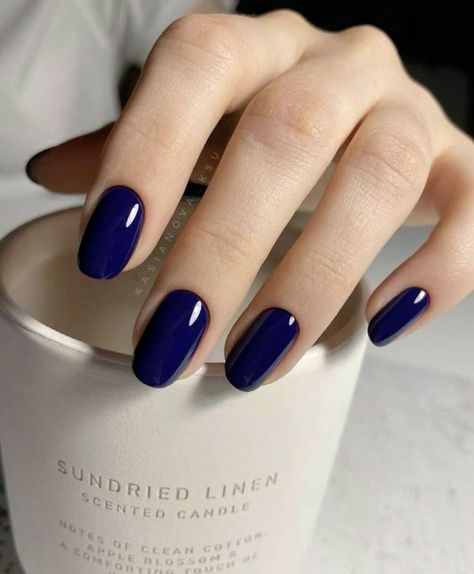 Ravenclaw Manicure, Midnight Blue Nails, Navy Blue Nail Polish, Daisy Acrylic Nails, Animal Nail Designs, Gel Lak, Designs For Short Nails, Blue Gel Nails, Navy Nails