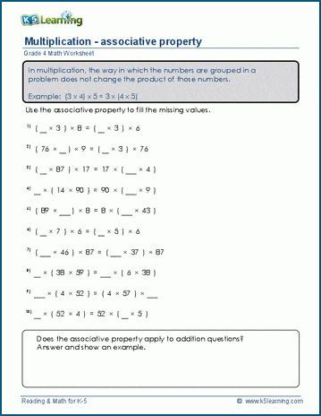 Associative Property Of Multiplication 3rd Grade, Properties Of Multiplication 3rd Grade, Grade 4 Math Worksheets, Associative Property Of Multiplication, Identity Property Of Multiplication, Distributive Property Of Multiplication, Grade 4 Math, Math U See, Third Grade Worksheets