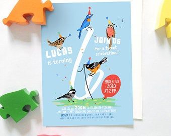 Bird party | Etsy Nature Birthday Party, Birthday Party Backyard, Bird Birthday Invitations, Natural Birthday Party, Nature Birthday, Wedding Cake Birds, Bird Birthday Parties, Party Backyard, Farm Birthday Invitation