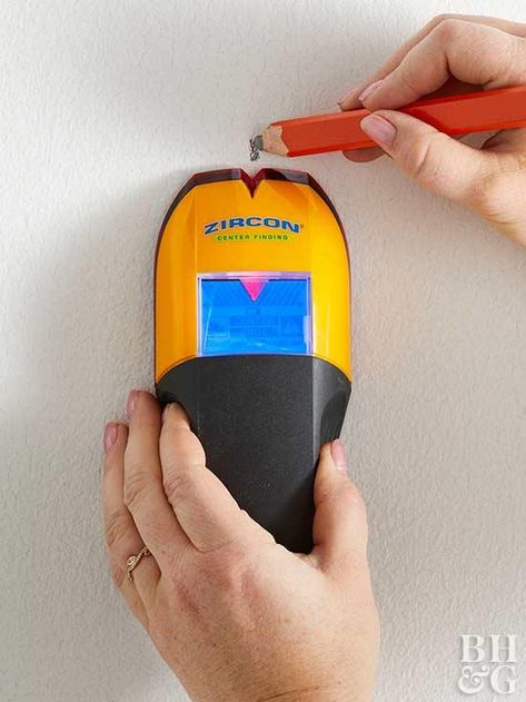 Knowing how to use a stud finder is a basic skill every homeowner should have. We'll show you the right way to use this simple tool in five steps. Stud Finders, Installing Shiplap, Wood Plank Walls, Stud Finder, Stud Walls, Diy Home Repair, Teds Woodworking, Home Improvement Store, Home Repairs