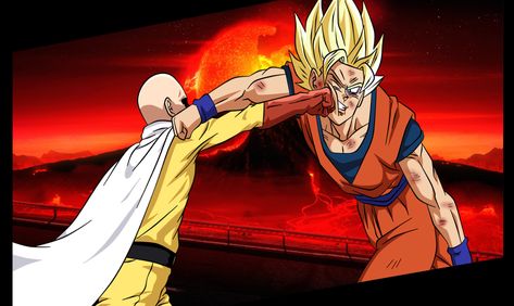 Goku Vs Saitama, Goku Vs, Saitama, One Punch Man, Dragon Ball Z, Sonic, Dragon Ball, Anime Wallpaper, Naruto