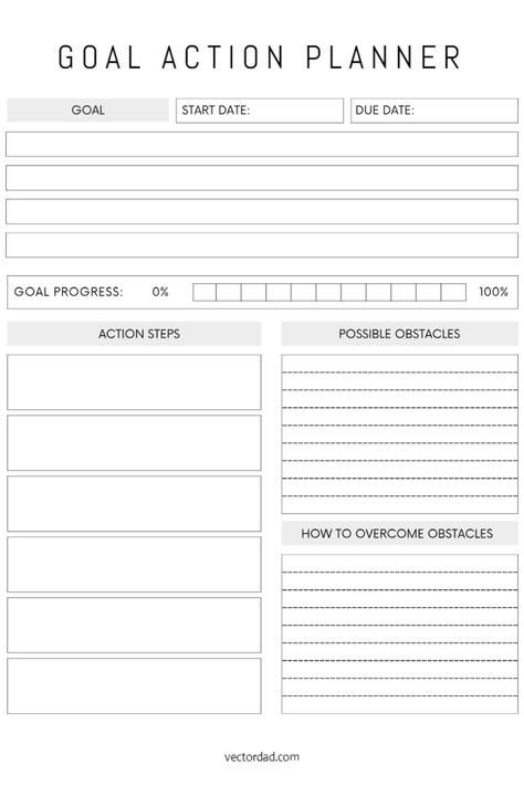 Goal Printable Free, Goal Planner Printable Free, Goal Planner Template, Goal Planner Free, Free Goal Printables, Goal Planning Worksheet, Action Planner, Goals Printable, Goal Planner Printable