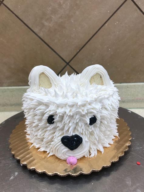 Dog Lover Birthday Cake, Cakes That Look Like Dogs, Buttercream Dog Cake, Dog Ice Cream Cake, Cake That Looks Like A Dog, Dog Theme Smash Cake, Dog Cake Ideas For Birthday, Puppy Pawty Birthday Cake, Dog Cake Decorating Ideas