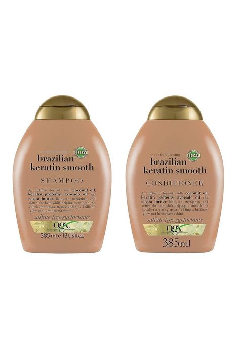 Transform your hair with the OGX Ever Straightening Brazilian Keratin Smooth Shampoo + Conditioner Combo. Ideal for all hair types, this 770ml set features the benefits of coconut oil, keratin proteins, avocado oil, and cocoa butter. Enjoy smooth, frizz-free locks while knowing it's sulfate, paraben, and surfactant-free, ensuring gentle care for your hair. Embrace the beauty of silky, straightened hair with OGX Ever Straightening Brazilian Keratin Smooth. Benefits Of Coconut, All Types Of Hair, Brazilian Keratin, Types Of Hair, Hair Supplies, Benefits Of Coconut Oil, Frizz Free, Shampoo Conditioner, Avocado Oil