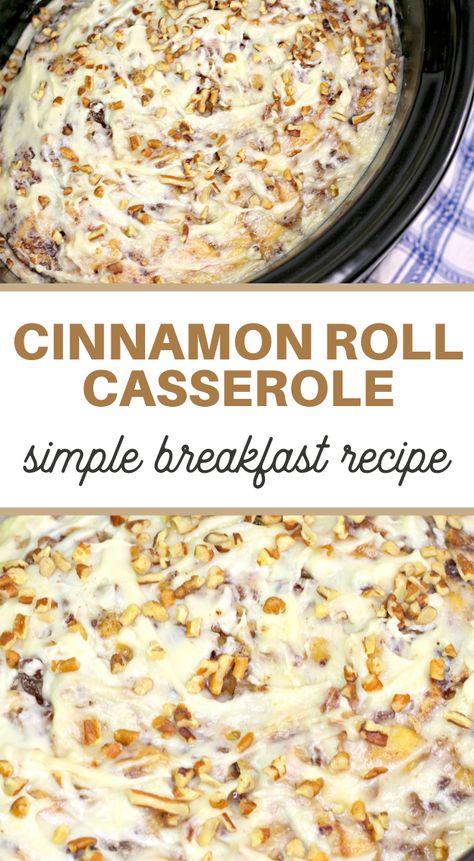 This is an easy recipe to make that is perfect for breakfast, brunch, or dessert. They are delicious! Cinnamon Roll Crockpot Casserole, Cinnamon Rolls Crockpot, Crockpot Cinnamon Roll Casserole, Cinnamon Roll Casserole Recipe, Crockpot Cinnamon Rolls, Leftover Breakfast, Meatball Recipes Crockpot, Slow Cooker Breakfast Casserole, Cinnamon Roll Casserole