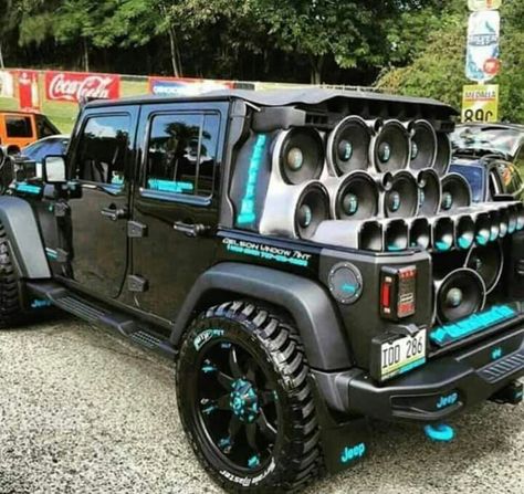 Jeep Sound System, Jeep Swag, Truck Audio, Hummer Truck, Car Jeep, Badass Jeep, Donk Cars, Custom Jeep Wrangler, Dream Cars Jeep