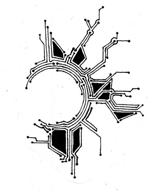 Would be nice on a shoulder or navel. Circuit Tattoo, Pattern Tattoos, Tech Tattoo, Cyberpunk Tattoo, Tattoo Templates, Geniale Tattoos, Electronic Circuit, Pattern Tattoo, Design Tattoo