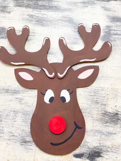 Diy Pool Noodle Reindeer Dollar Tree Reindeer, Reindeer Stable, Reindeer Faces, Wonderland Decorations, Wood Reindeer, Winter Wonderland Decorations, Mini Christmas Ornaments, Christmas Decs, Outdoor Christmas Decor