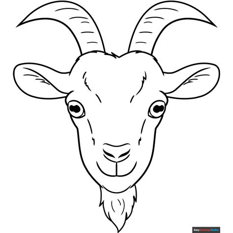 Free Goat Face Coloring Page for Kids Face Coloring Pages, Goat Face, Face Coloring, Easy Drawing Guides, Free Printable Coloring Sheets, Goat Head, Dragon Face, Mask Drawing, Easy Cartoon Drawings