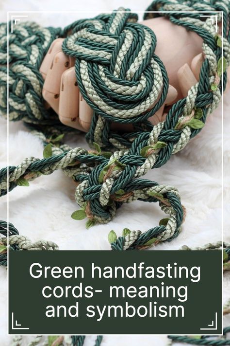 Find out more about the relevance of using green in handfasting cord designs #handfast #handfasting #handtying Viking Handfasting, Handfasting Cords Diy, Skyrim Wedding, Diy Handfasting Cord How To Make, Handfasting Cords Colors Meaning, Drake Wedding, Celtic Braids, How To Braid A Handfasting Cord, Diy Handfasting Cords