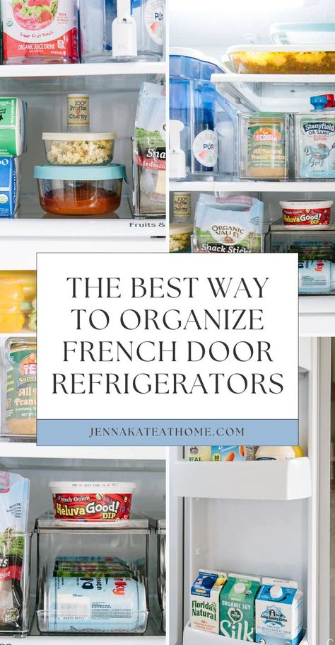 Want to know how to organize a french door refrigerator? Here’s how to organize your french door refrigerator with these simple french fridge organization tips. Discover practical refrigerator organization ideas and clever hacks to keep your fridge clean and tidy. These ideas are easy to implement and will make your life so much easier! Organized Refrigerator Ideas, French Door Refrigerator Organization, French Door Fridge Organization, Refrigerator Organization Ideas, French Fridge, Four Door Refrigerator, Butlers Pantry Ideas, Refrigerator Ideas, Fridge French Door