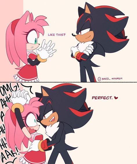 Shadamy Comics, Sonamy Comic, Shadow And Amy, Amy The Hedgehog, Sonic Heroes, Sonic And Amy, Sonic Funny, Sonic Fan Characters, Sonic Adventure