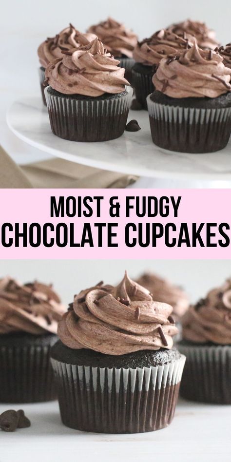 Chocolate Moist Cupcakes, Small Chocolate Cupcake Recipe, Best Homemade Chocolate Cupcakes, Preppy Kitchen Chocolate Cupcakes, Best Chocolate Cupcake Recipe Moist, Best Moist Chocolate Cupcakes, Chocolate Cupcakes No Buttermilk, Chocolate Cupcake Recipe With Coffee, Chocolate Cupcake Batter Recipe