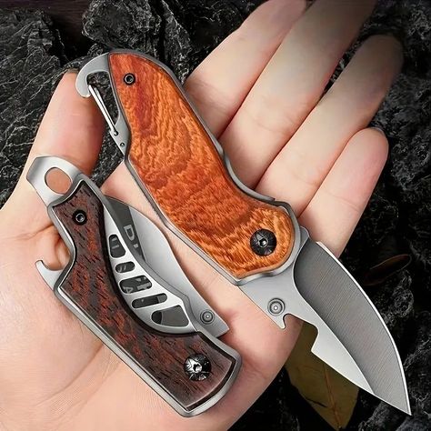 Folding Pocket Knife Wooden Handle Handle Blade - Temu Multi Tool Knife, Camping Knife, Outdoor Knife, Folding Pocket Knife, Edc Knife, Tool Knife, Camp Knife, Multi Tool, Outdoor Survival