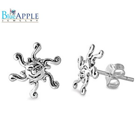 Fashion Tiny 11mm Cartilage Smiling Sun Stud by BlueAppleJewelry Spiral Sun, Smiling Sun, Real Jewelry, Tiny Studs, Kids Earrings, Tiny Earrings, Silver Plated Jewelry, Smile Face, 925 Jewelry