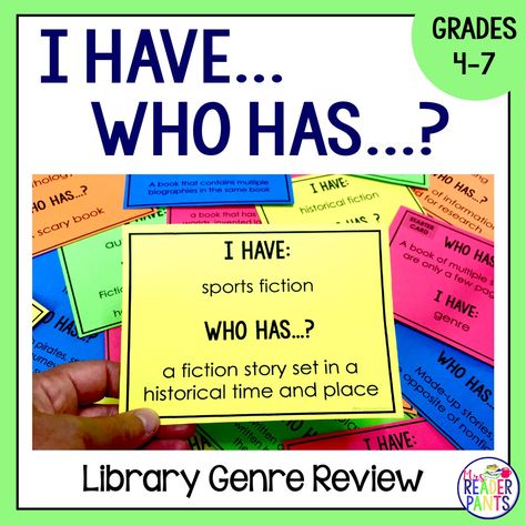 Genre Lessons, School Library Activities, Teaching Genre, Middle School Library, Genre Activities, Genre Study, Reading Genres, Library Lesson Plans, Library Games