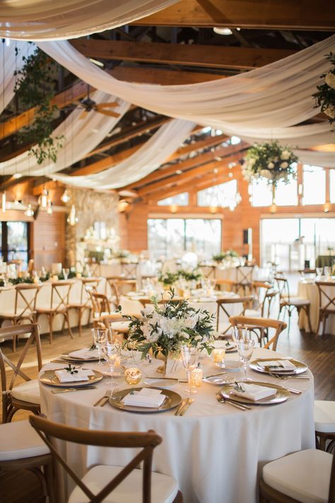 Champagne Wedding Themes, Wedding Styles Themes, Natural Wedding Decor, Greenery Wedding Decor, Indoor Wedding Receptions, Rustic Wedding Reception, Elizabeth Anne, Wedding Set Up, Venue Decor