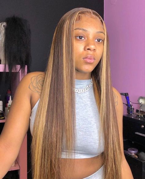 Hair Laid, Colored Wigs, Hair Color Highlights, Front Lace Wigs Human Hair, Long Straight Hair, Baddie Hairstyles, Hair Lace, Women Hairstyles, Hd Lace