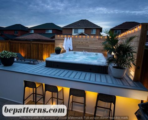 Easy Home Decor Crafts | Crazy Unique Ideas | Free Tutorials Swim Spa Deck, Swim Spa Landscaping, Outdoor Swim Spa, California Landscaping, Spa Landscaping, Backyard Spa, Outdoor Hot Tub, Hot Tub Backyard, Hot Tub Garden