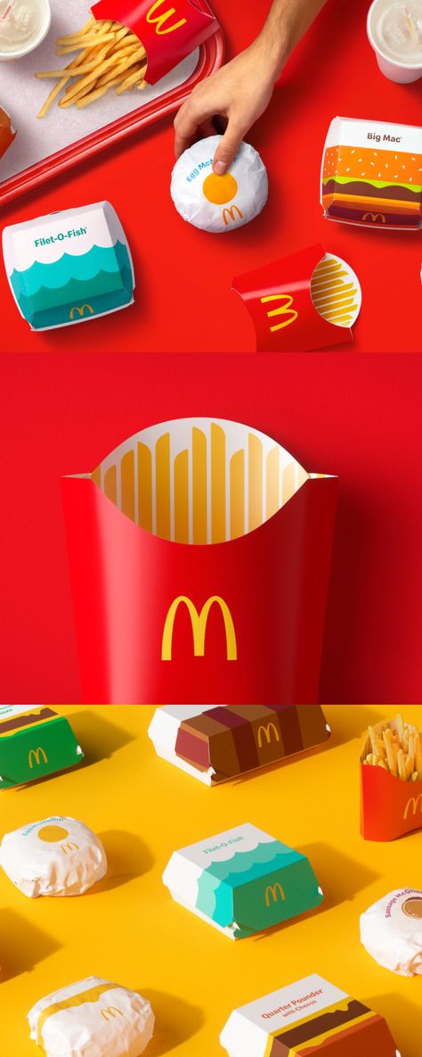 Mcdonalds Packaging Design, Mcdonalds Packaging, Mcdonalds Branding, Takeaway Packaging, Mc Donald, Clever Packaging, Chocolate Packaging Design, Consumer Packaging, Food Branding